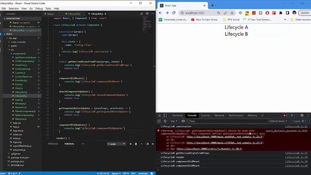 ReactJS Tutorial | Component Updating Lifecycle Methods | Part 23