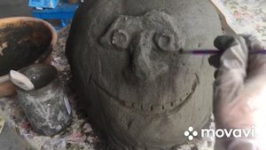 КАМЕНЬ С ГРИМАСОЙ...АРТБЕТОН..ИЗ ЦЕМЕНТА..