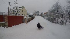 Упал с велосипеда.Чуть не разбил камеру. Жесткий трэш на велосипеде по снегу. Первый снег.