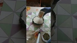 Гипсовая плитка с растениями
