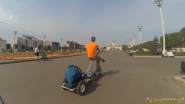 электро-самокат с прицепом