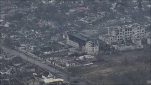 Применение установки УР-77 против опорного пункта укронацистов.