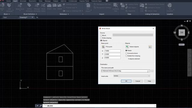 AutoCAD 2021 Tutorial: Block(III)-how to write a new block, save it and use it? смотреть онлайн