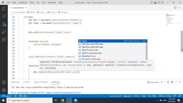 remove events in javascript | remove event listeners in javascript | Events in JavaScript |Events