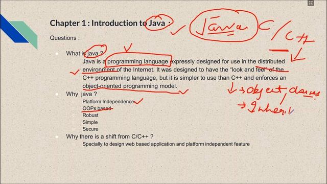 Java Programming - Unit I - Introduction to java (Part 1) : A brief history and introduction to oop