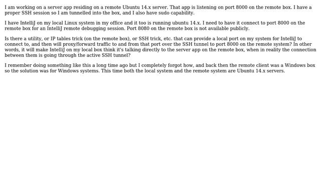 Connect to port over working ssh tunnel from IntelliJ? смотреть онлайн