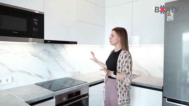 Вместительная и удобная кухня с разделением зон в ЖК НОВАЯ БОРОВАЯ | ВХАТУ
