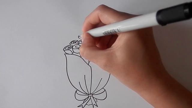 Как ОЧЕНЬ ПРОСТО нарисовать БУКЕТ РОЗ/446/As VERY SIMPLE to draw a ROSE BOUQUET смотреть онлайн