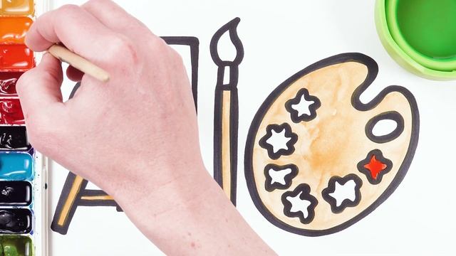 Рисуем и раскашиваем мольберт и краски! \\ Рисование для девочек! Давайте рисовать  вместе!