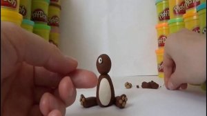 Как слепить из пластилина Плей До или теста для лепки медведя. How to make a  bear of Play-Doh.