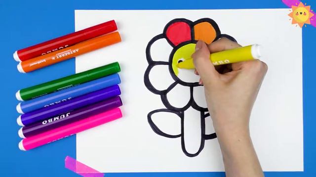 Раскраска для детей ЦВЕТОЧЕК. Учим цвета. Обучающее видео для детей смотреть онлайн