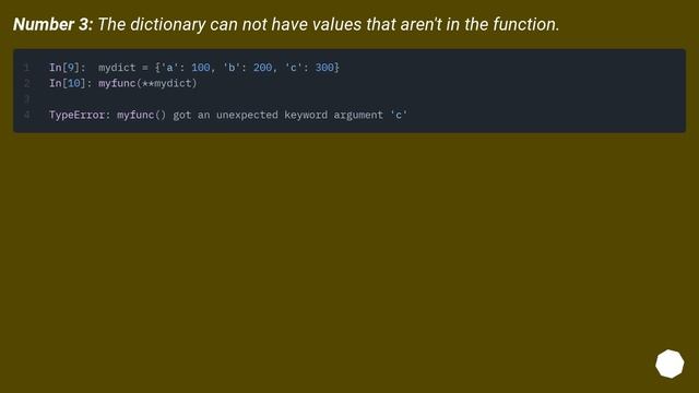 Passing a dictionary to a function as keyword parameters смотреть онлайн