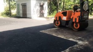 Асфальтирование двора, процесс.
