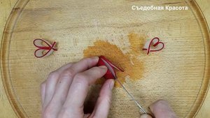 Сердце из Редиса для украшения салатов, бутербродов... Карвинг овощей