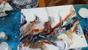 50 Картина жидким акрилом Техника Bloom, смахивание в Акриловой заливке Флюид Арт