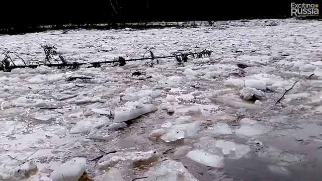 Весенний ледоход на реке Вильве смотреть онлайн