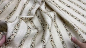 Лен бежевого цвета с принтом полосы цветами 20269