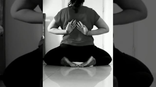 Virasana with reverse Namaste