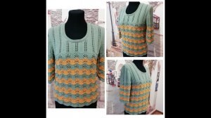 Кофточка из пряжи Ализе котон голд. Вязание рукава. Готовая работа.