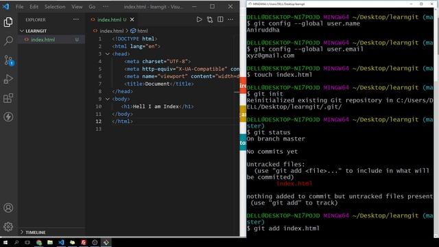 Git Basic Commands | (init, add, commit, rm) | Git & Github Tutorial for Beginners(Hindi) Part 2