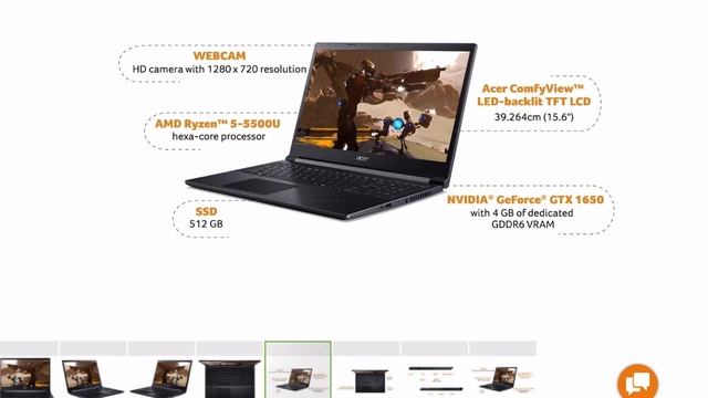 Acer Aspire 7 Gaming Laptop AMD Ryzen 5-5500U india launched price specs and availability смотреть онлайн