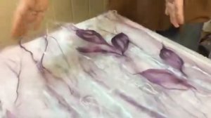 Мастер класс по мокрому валянию Ажурный трикотажный палантин