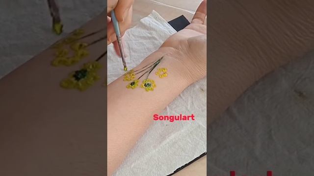 how to make a tattoo with acrylic paint#art #acrylicpainting #tattoo #songulart