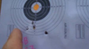 Хатсан 125. Кучность Алексея стоя с рук на 10м, без оптики.