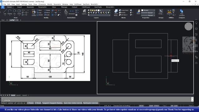 2D Practice Drawing BricsCAD V20 Tutorial 174 | Exercise 29 | Mechanical Drawing Tutorial in Hindi смотреть онлайн