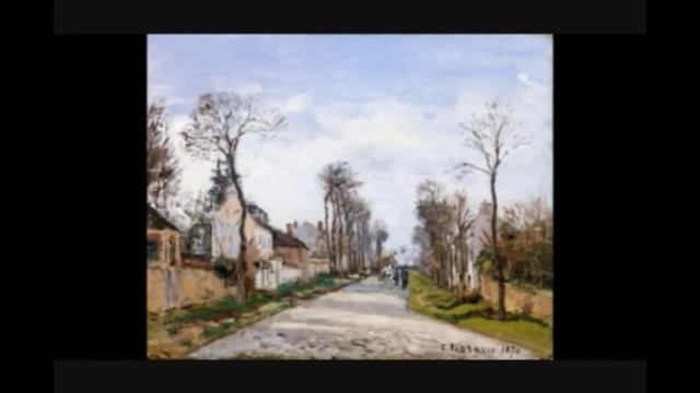 Camille Pissarro, "The Road to Versailles at Louveciennes," 1870 смотреть онлайн
