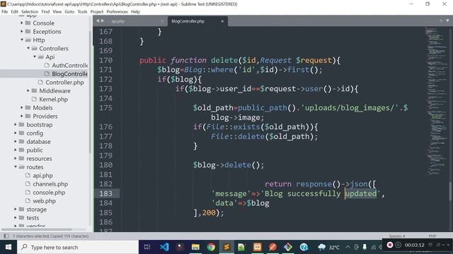 Delete method API endpoint in LARAVEL | Restful API LARAVEL