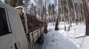 ВЫВОЗИМ ОСТАТКИ ДРОВ С ДЕЛЯНЫ, РАСПУТИЦА НЕ ЗА ГОРАМИ!!!