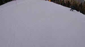 Архыз январь 2020 спуск по красной трассе на сноуборде.