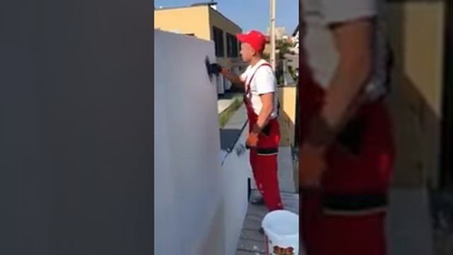 Нанесение декоративной силиконовой штукатурки Барашек 1,5 мм компании KOSBUD ( КОСБУД) смотреть онлайн