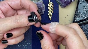 Оплетение кристалла-капли 18х13 мм СЕРДЕЧКОМ | процесс создания #DIY (68)