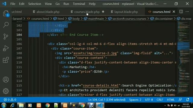 Laravel layout using Component