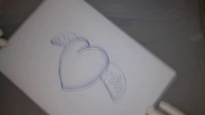 Скетч - Любовь, сердечко (набросок шариковой ручкой)