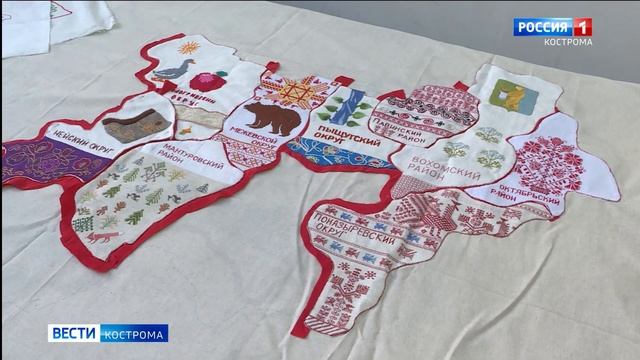 От пэчворка до кружева: костромские мастерицы вышили карту области в 40 разных техниках смотреть онлайн