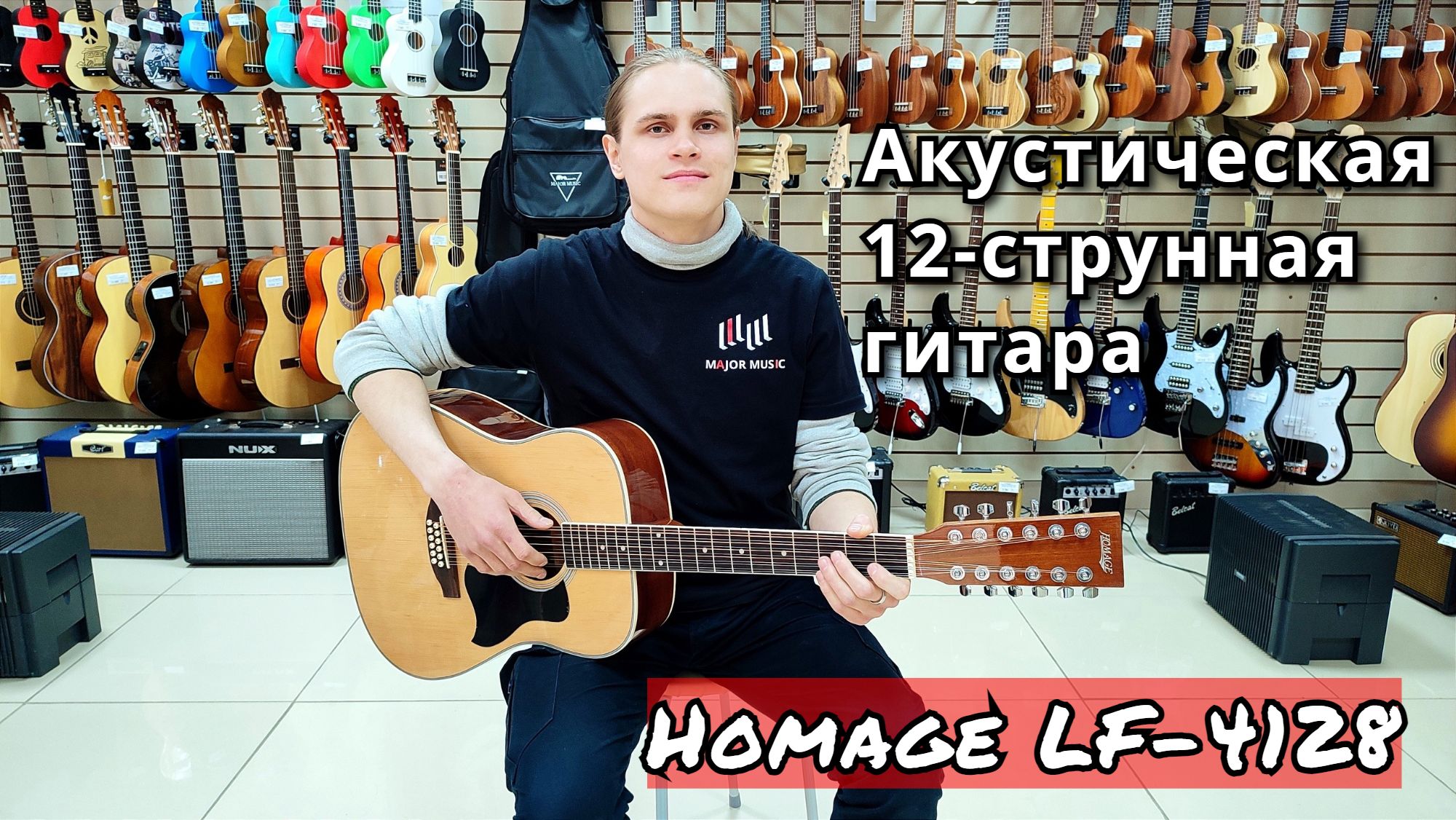 Акустическая 12-струнная гитара Homage LF-4128 мини обзор от MAJOR MUSIC