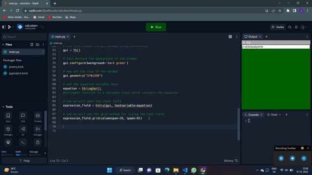 ??Calculator with GUI using python Tkinter (simple python project) | selfacade  | with source code