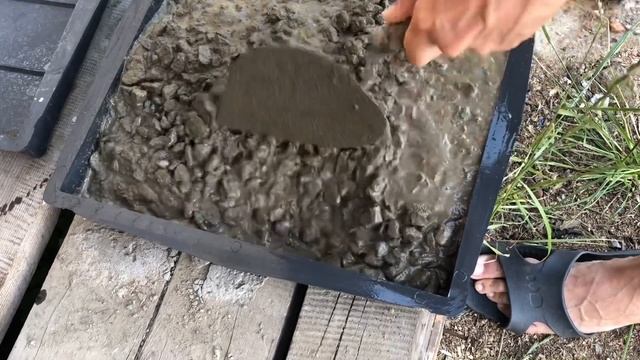 Тротуарная плитка в пластиковых формах своими руками. DIY и правильные пропорции.