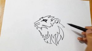 How to draw a tribal lion with crown || Tattoo drawing tutorial