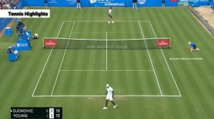 Novak Djokovic vs Donald Young. Eastbourne 2017. Tennis Highlights