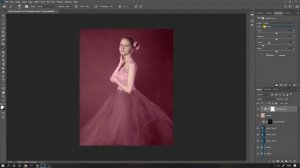 Extreme body slimming, posture correction and color change in #Photoshop - "Dusty Rose" speed #edit