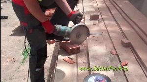 Резка кирпича болгаркой