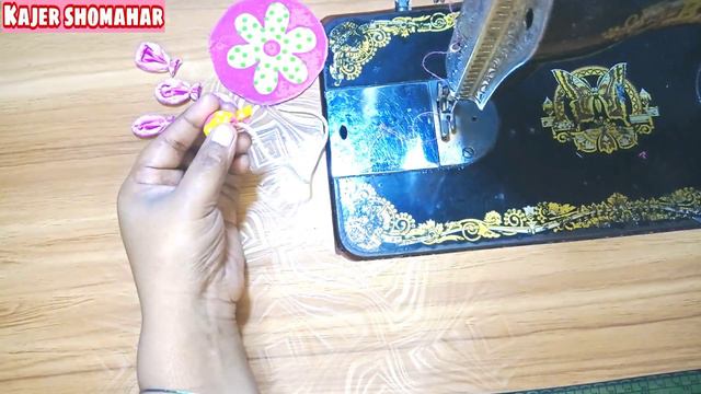 Flower latkan/Potly latkan making at home/Latkan making tutorial/Easy fabric flower latkan смотреть онлайн