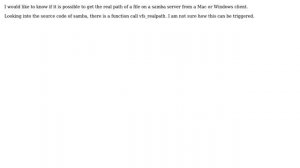 Getting real path of file on samba server from client