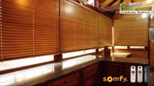Автоматические деревянные жалюзи с электроприводом Somfy для закрытой террасы