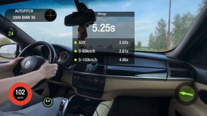 BMW X6M E71 4.4Ti AT 4WD 2009. 0-100 acceleration.