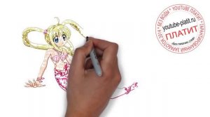 Смотреть внимательно как нарисовать русалку  Как научиться рисовать русалку поэтапно за 36 секунд